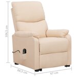 vidaXL Fauteuil Crème Tissu