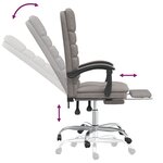 Fauteuil de massage inclinable de bureau informatique étude tissu taupe 02_0025422