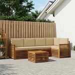 vidaXL Ensemble de canapés d'extérieur 5 pc Naturel