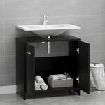 vidaXL Armoire de salle de bain noir 60x33x61 cm Bois d'ingénierie
