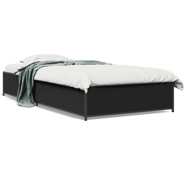 vidaXL Cadre de lit sans matelas noir 90x200 cm