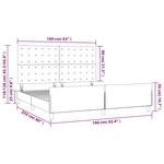 vidaXL Cadre de lit avec tête de lit Gris foncé 160 x 200 cm Tissu