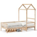 vidaXL Lit de jour avec toit sans matelas 80x200 cm bois massif