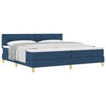 vidaXL Lit à ressorts avec coussin Bleu 200 x 200 cm tissu