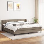 vidaXL Sommier à lattes de lit avec matelas Taupe 200x200 cm Tissu