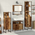 vidaXL Ensemble de mobilier de salle de bain 4 Pièces Bois ancien