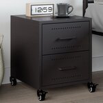 vidaXL Table de chevet noir 36x39x43 5 cm acier