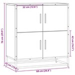 vidaXL Buffet chêne fumé 68x35x76 cm bois d'ingénierie