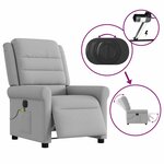 vidaXL Fauteuil de massage inclinable électrique gris nuage tissu