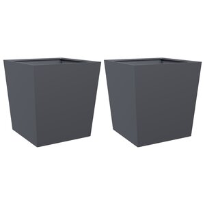 vidaXL Jardinières 2 Pièces anthracite 50x50x50 cm acier