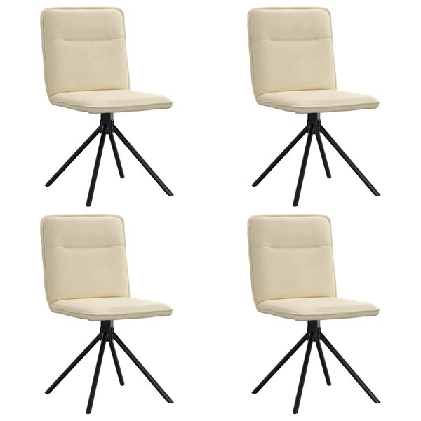 vidaXL Chaises à manger lot de 4 crème tissu