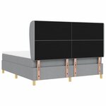 vidaXL Lit à ressorts avec matelas gris foncé 90x190 cm Gris clair