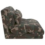 vidaXL Fauteuil de sol ajustable Vert armée Tissu
