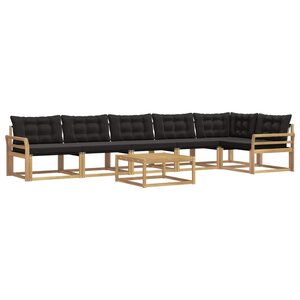vidaXL Ensemble de canapés d'extérieur 7 pc Blanc et noir