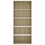 vidaXL Bibliothèque à 5 niveaux Blanc et chêne 80x30x189 cm Aggloméré