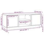 vidaXL Meuble TV Gris 110x35x40 5 cm Bois de pin massif