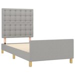 vidaXL Cadre de lit sans matelas avec tête de lit gris clair 90x200cm