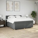 vidaXL Sommier à lattes de lit avec matelas Gris foncé 200x200cm Tissu