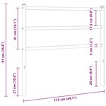 vidaXL Tête de lit de remplacement métal noir 107 cm