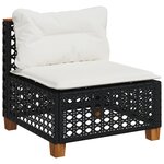 vidaXL Salon de jardin 10 Pièces avec coussins noir résine tressée