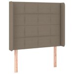 vidaXL Sommier à lattes de lit matelas et LED Taupe 90x200 cm Tissu