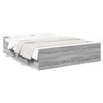 vidaXL Cadre de lit avec tiroirs sans matelas sonoma gris 150x200 cm