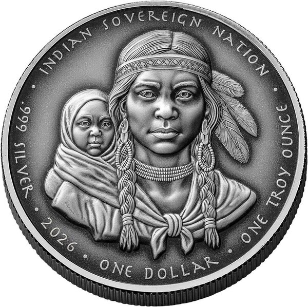 Pièce de monnaie en Argent 1 Dollar g 31.1 (1 oz) Millésime 2026 Native American Silver Dollars SACAGAWEA