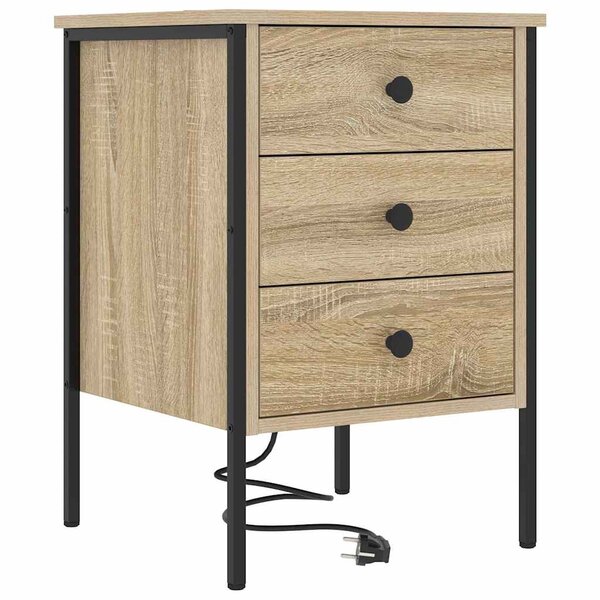 vidaXL Cabinet de chevet avec tiroir Chêne Sonoma 42 x 41 x 61 cm
