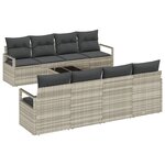 Ensemble de canapé de jardin vidaXL 9 pièces avec coussins gris clair en rotin synthétique