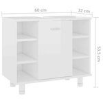 vidaXL Armoire de salle de bain Blanc brillant Bois d’ingénierie