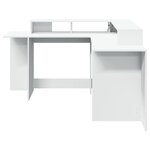 vidaXL Bureau avec lumières LED blanc 152x152x91 cm bois d'ingénierie