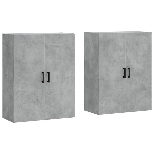 vidaXL Armoires murales 2 Pièces gris béton 69 5x34x90 cm