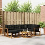 vidaXL Ensemble de canapés d'extérieur 7 pc Naturel et Noir