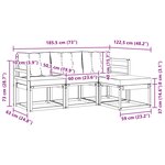 vidaXL Ensemble de canapés d'extérieur 4 pc Gris Naturel et Clair