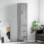 vidaXL Buffet haut Sonoma gris 34 5x34x180 cm Bois d'ingénierie