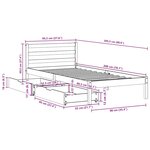 vidaXL Cadre de lit sans matelas blanc 90x200 cm bois de pin massif