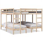 vidaXL Lit superposé triple 200x200/80x200 cm bois de pin massif