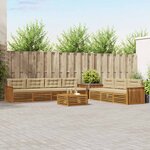 vidaXL Ensemble de canapés d'extérieur 8 Pièces Naturel et Beige
