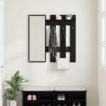 vidaXL Porte-manteau mural avec stockage avec miroir Chêne Noir 100 x 10 x 100 cm