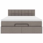 vidaXL Lit ottoman avec matelas taupe 140x190 cm tissu
