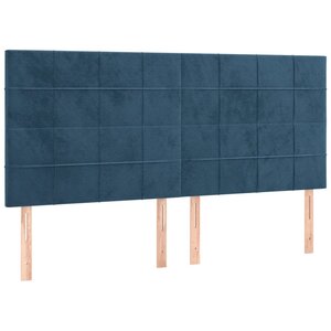 vidaXL Tête de lit Bleu foncé 160 x 5 x 118/128 cm Velours
