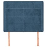 vidaXL Tête de lit avec oreilles Bleu foncé 83x16x118/128 cm Velours