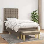 vidaXL Sommier à lattes de lit avec matelas Taupe 80x200 cm Tissu