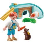 PLAYMOBIL 71746 - My Life Enfant avec 2 cochons d'Inde et aire de jeux