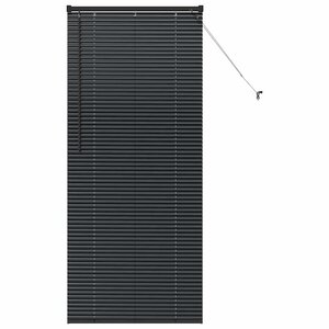 vidaXL Store de Fenêtre avec des rideaux Noir Aluminium