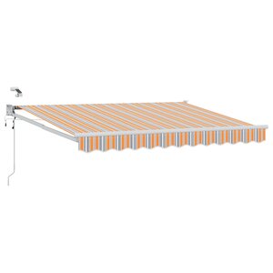 vidaXL Auvent rétractable électrique Bleu et Orange 3 x 2 5 m