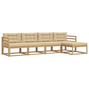 vidaXL Ensemble de canapés d'extérieur 4 pc Blanc et Beige Polyester