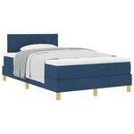 vidaXL Lit à ressorts avec coussin Bleu 120 x 200 cm tissu