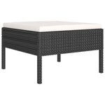 vidaXL Salon de jardin 2 Pièces avec coussins Résine tressée Noir