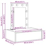 vidaXL Table de Toilette Gris 60 x 40 x 70 cm Bois d'ingénierie